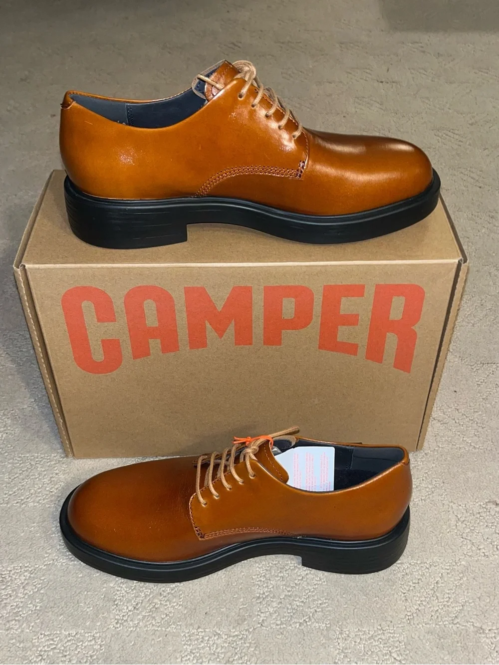Camper Dean Leather Lace Up Derby Shoes Medium Brown Men’s Size 7.5 or EU 40